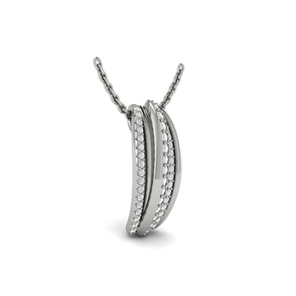 Triple Row Diamond Fluted Pendant