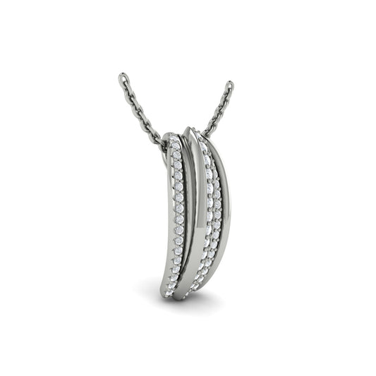 Triple Row Diamond Fluted Pendant