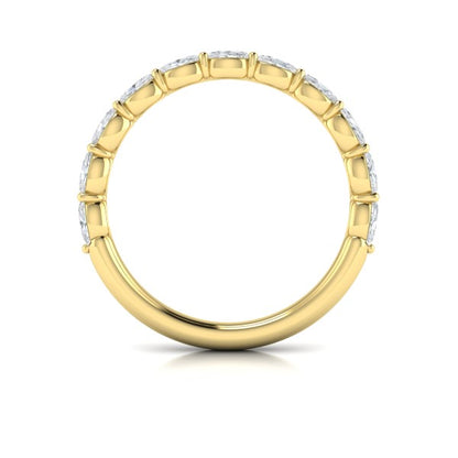 Graceful Oval Shared Prong Stackable Band