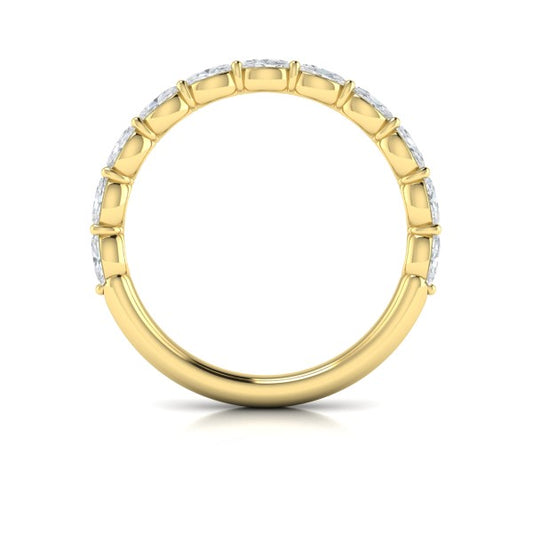 Graceful Oval Shared Prong Stackable Band