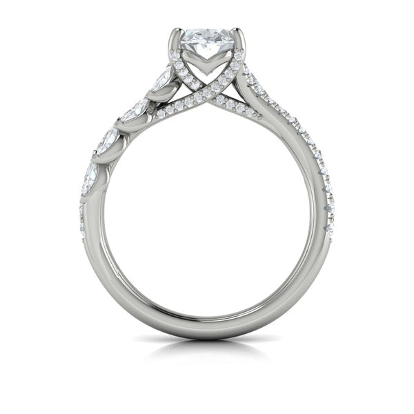 Oval Classic Engagement Ring in Platinum by Vlora Bridal