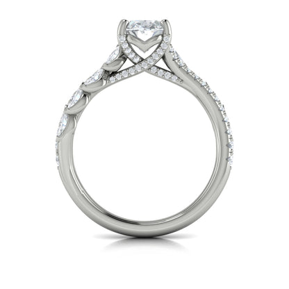 Oval Classic Engagement Ring in Platinum by Vlora Bridal