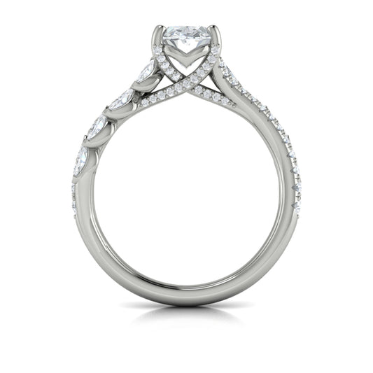 Oval Classic Engagement Ring in Platinum by Vlora Bridal