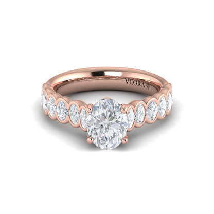 Oval Accent Oval Diamond Engagement Ring