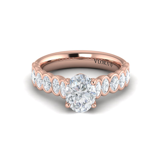 Oval Accent Oval Diamond Engagement Ring