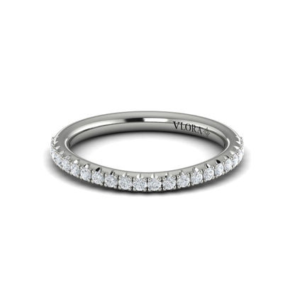 Matching Bands Wedding Band in 14K White Gold by Vlora Bridal