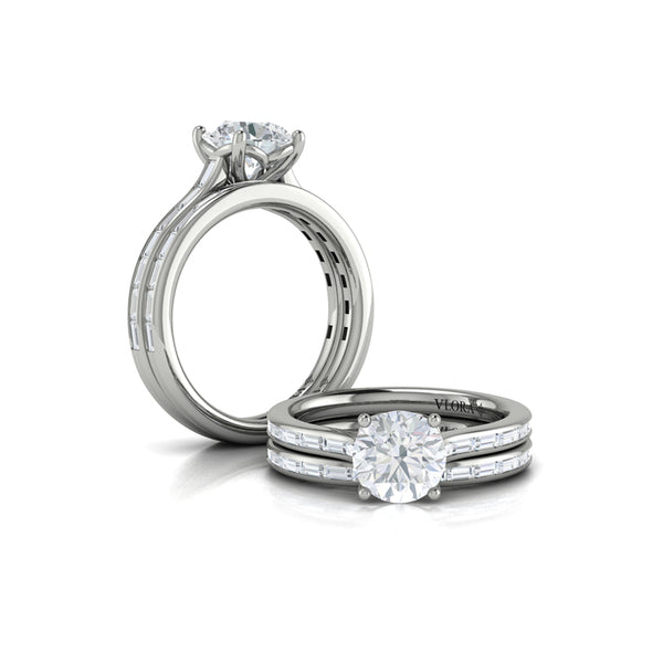 Round Classic Engagement Ring in Platinum by Vlora Bridal