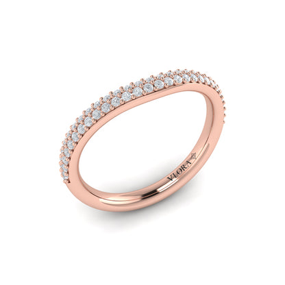 Matching Bands Wedding Band in 14K Rose Gold by Vlora Bridal