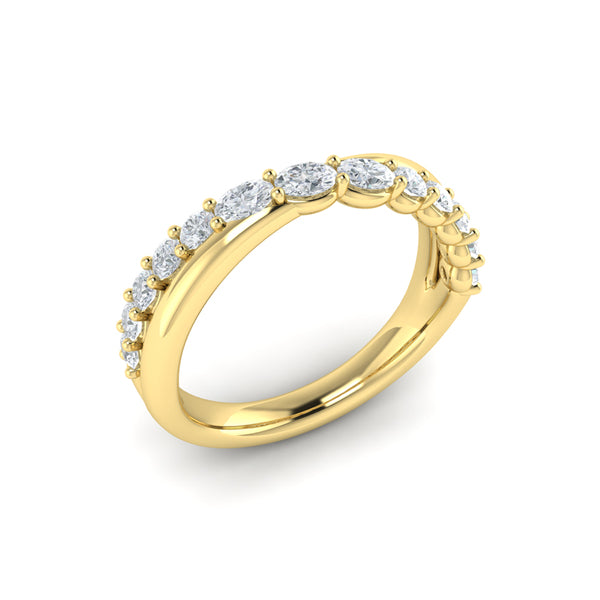 Crossed Oval Stackable Band