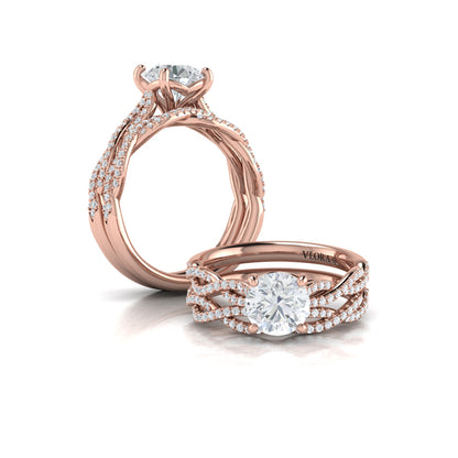 Matching Bands Wedding Band in 14K Rose Gold by Vlora Bridal