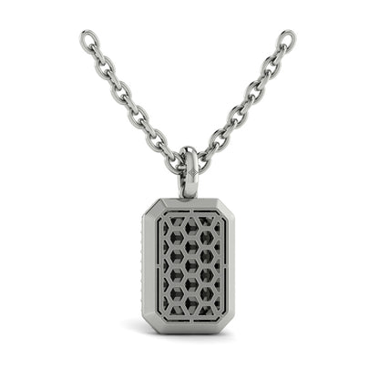 Diamond Medallion Alphabet Pendant Link Necklace, R
