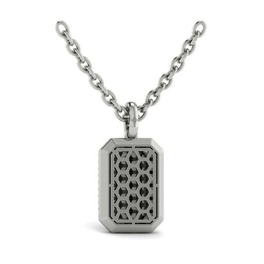 Diamond Medallion Alphabet Pendant Link Necklace, J