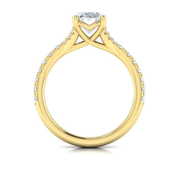 Splendid Cathedral Split Shank Oval Engagement Ring
