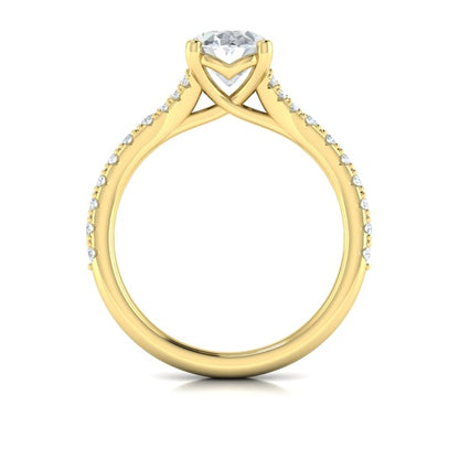 Splendid Cathedral Split Shank Oval Engagement Ring