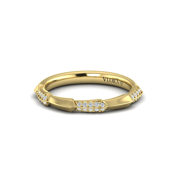 Geometric Pavé Diamond Band