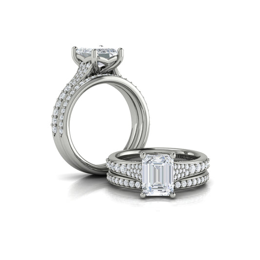 Matching Bands Wedding Band in 14K White Gold by Vlora Bridal