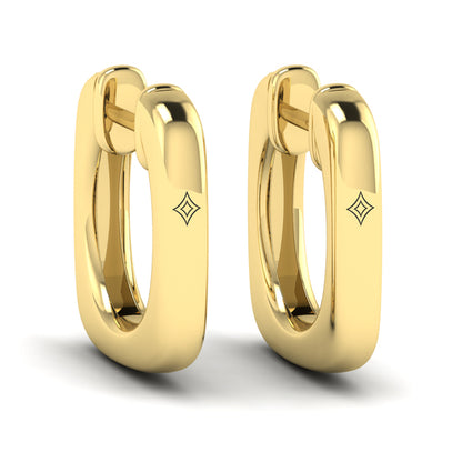 Elongated Baguette Diamond Huggie Earrings