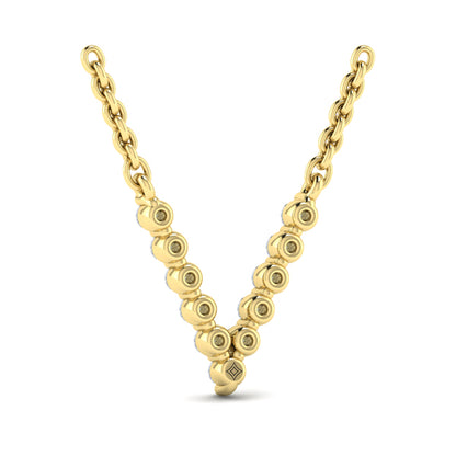 Diamond Alphabet Pendant Necklace, V