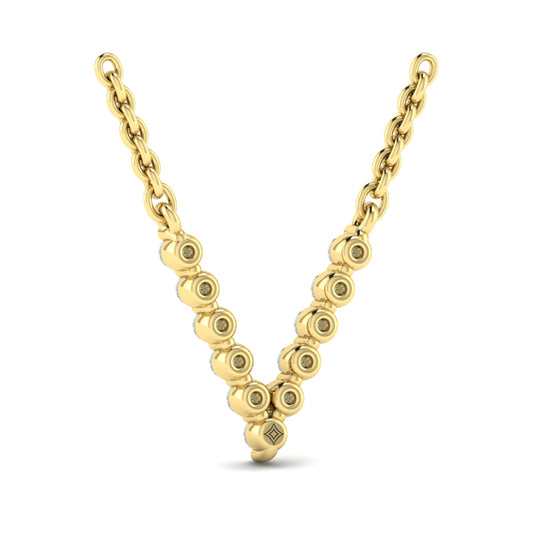 Diamond Alphabet Pendant Necklace, V