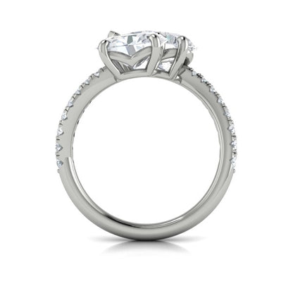 Kissing Oval and Pear Two Stone Engagement Ring