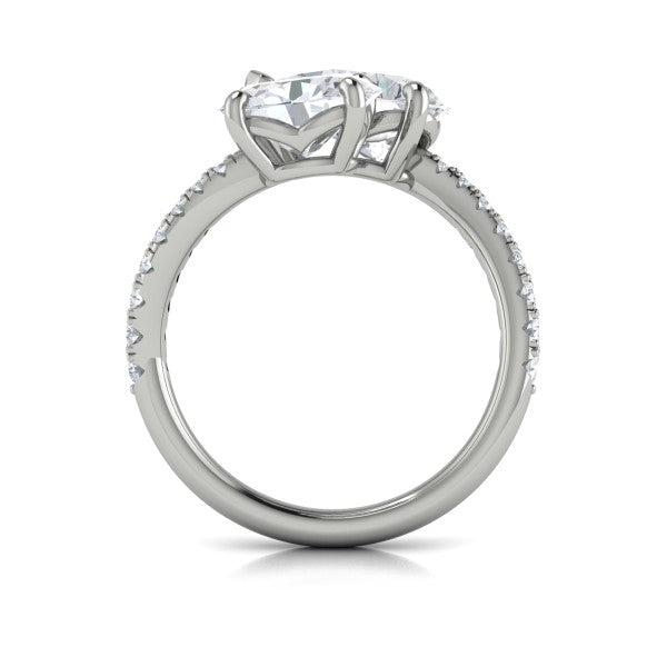 Two Stone Engagement Ring in Platinum by Vlora Bridal
