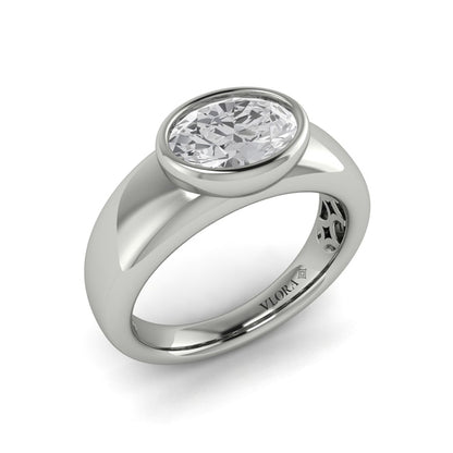 Sculpted Serenity Engagement Ring