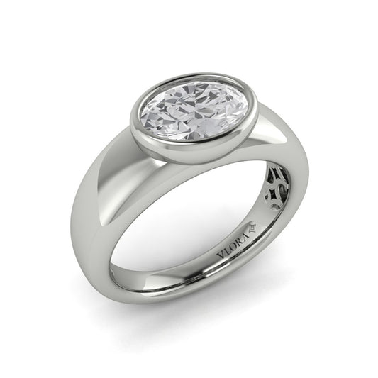 Sculpted Serenity Engagement Ring