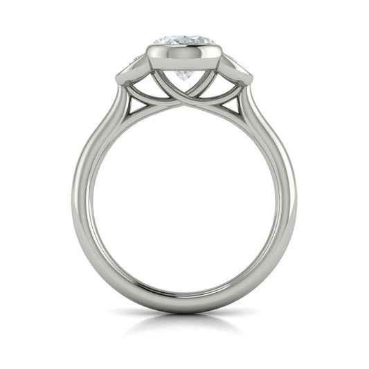 Bezel Three-Stone Engagement Ring