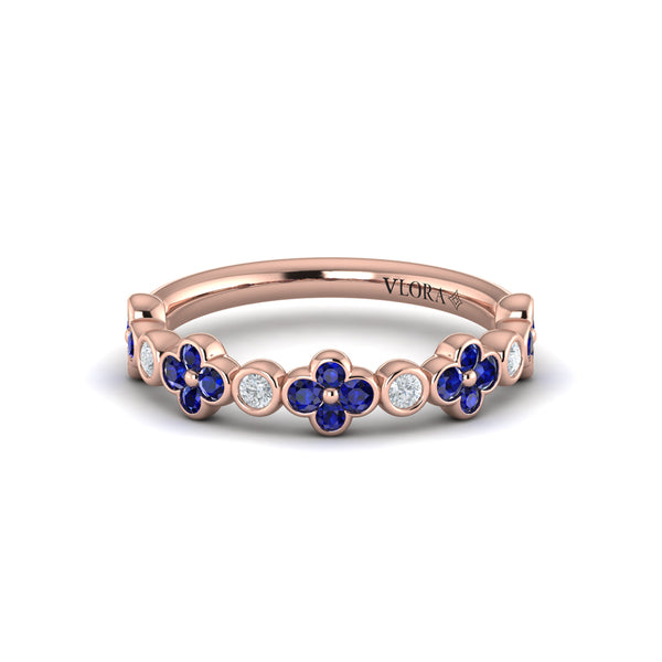 Sapphire Bloom Diamond Band