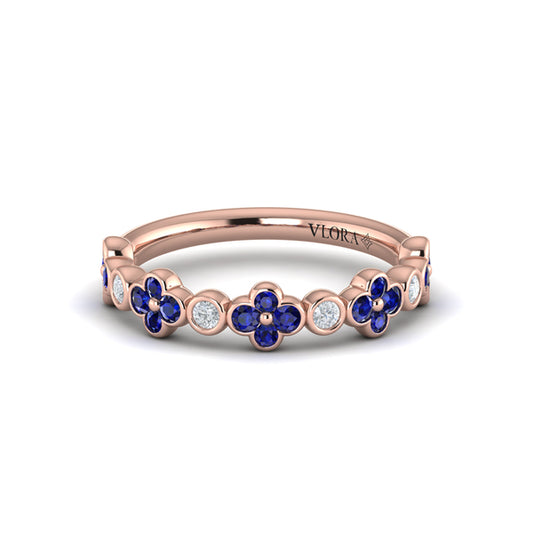 Sapphire Bloom Diamond Band