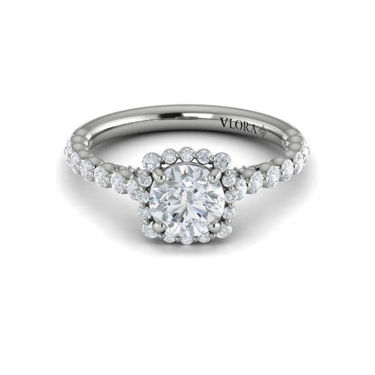 Floating Halo Round Engagement Ring