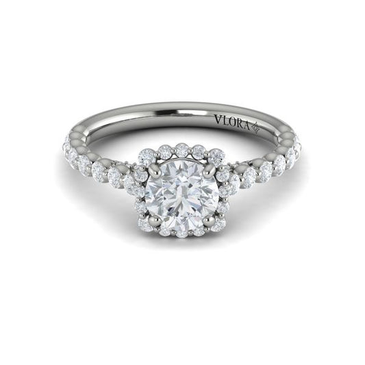 Floating Halo Round Engagement Ring