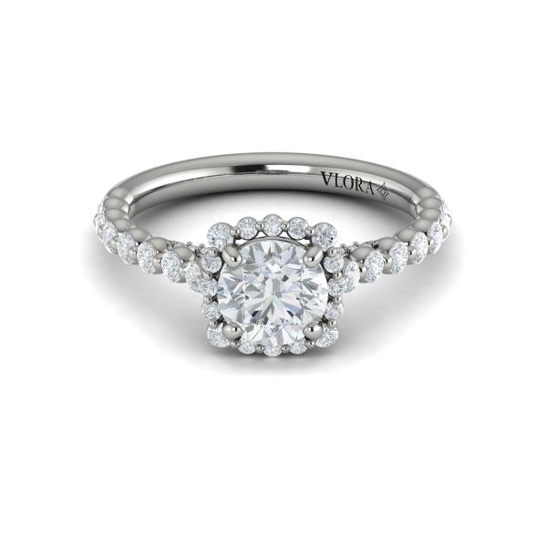 Floating Halo Round Engagement Ring