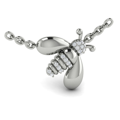 Bee Diamond Pavé Pendant Necklace