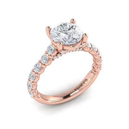 Bezel Diamond Accent Round Engagement Ring