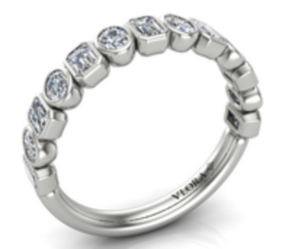 Geometric Bezel-Set Stackable Band