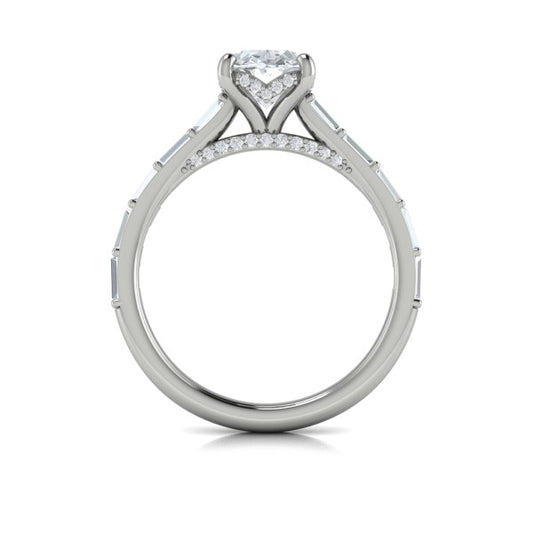 Oval Classic Engagement Ring in Platinum by Vlora Bridal