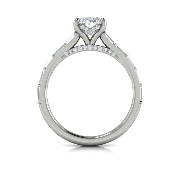 Oval Classic Engagement Ring in Platinum by Vlora Bridal
