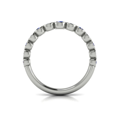 Round Bezel Set Diamond and Sapphire Ring