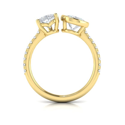 Duet Pear and Oval Two Stone Engagement Ring