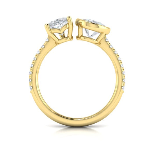 Duet Pear and Oval Two Stone Engagement Ring