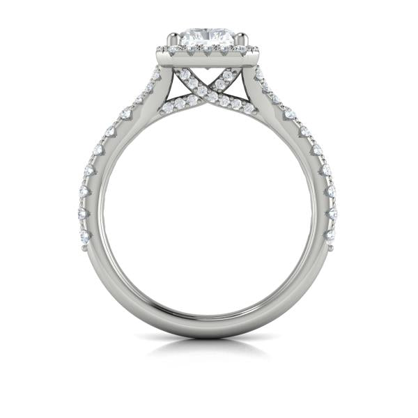 Elegant Halo Emerald Cut Engagement Ring
