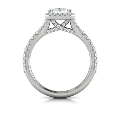 Elegant Halo Emerald Cut Engagement Ring