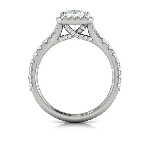 Elegant Halo Emerald Cut Engagement Ring