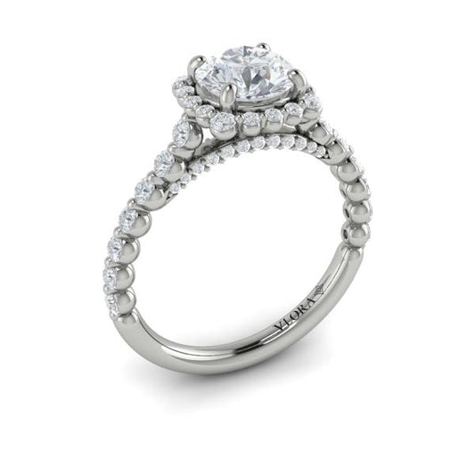 Floating Halo Round Engagement Ring