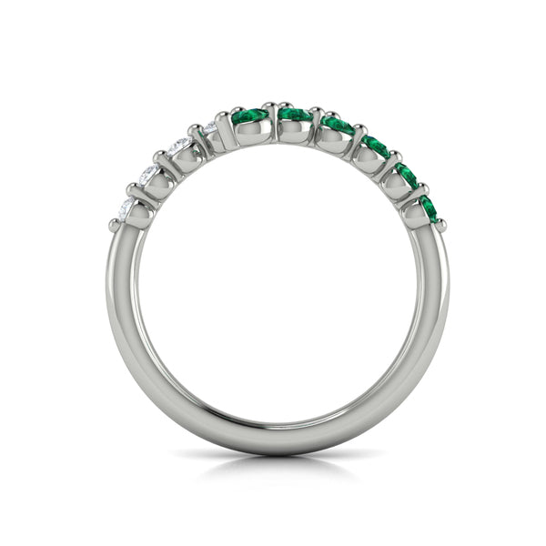 Diamond and Emerald Open Wrap Ring