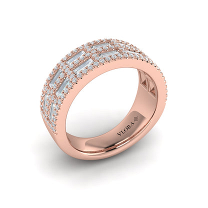 Diamond Baguette Double Row Ring