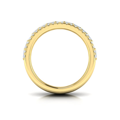 Diamond Open Three Row and Diamond Baguettes Ring