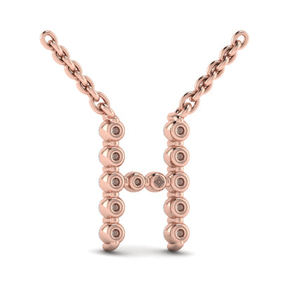 Diamond Alphabet Pendant Necklace, H