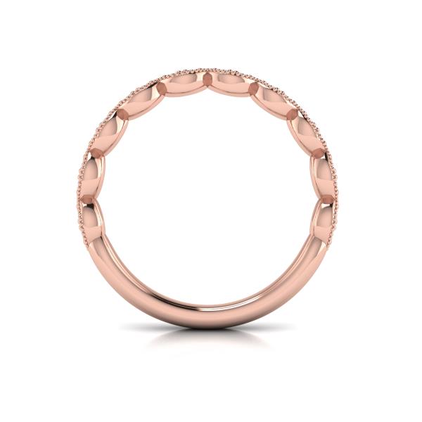 Matching Bands Wedding Band in 14K Rose Gold by Vlora Bridal